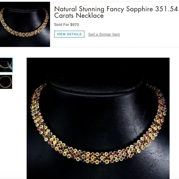 Simrit Collections Fancy Sapphire 351 CTW Choker - Picture 1 of 5